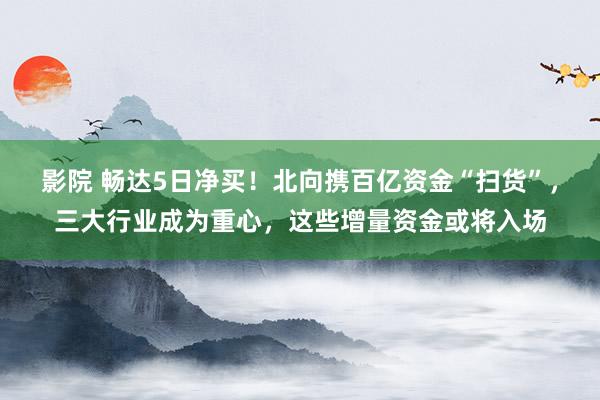 影院 畅达5日净买！北向携百亿资金“扫货”，三大行业成为重心，这些增量资金或将入场