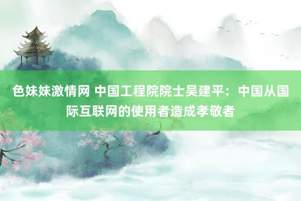 色妹妹激情网 中国工程院院士吴建平：中国从国际互联网的使用者造成孝敬者