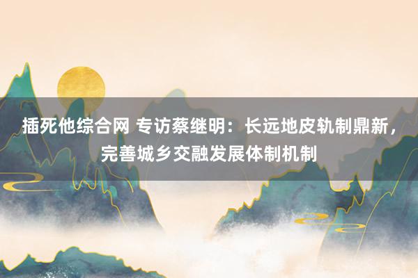 插死他综合网 专访蔡继明：长远地皮轨制鼎新，完善城乡交融发展体制机制