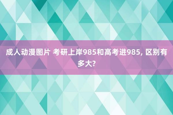 成人动漫图片 考研上岸985和高考进985, 区别有多大?