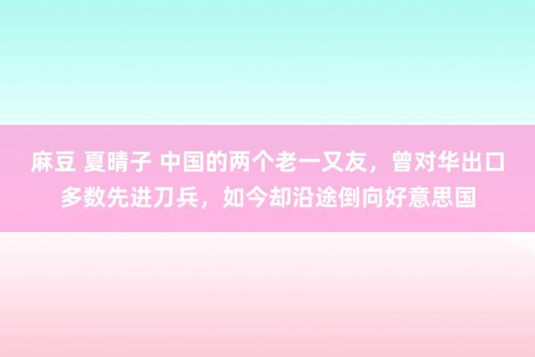 麻豆 夏晴子 中国的两个老一又友，曾对华出口多数先进刀兵，如今却沿途倒向好意思国