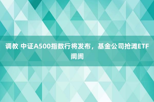 调教 中证A500指数行将发布，基金公司抢滩ETF阛阓