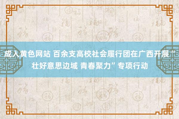 成人黄色网站 百余支高校社会履行团在广西开展“壮好意思边域 青春聚力”专项行动