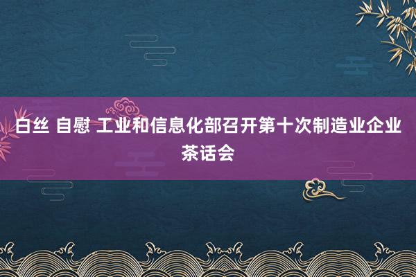 白丝 自慰 工业和信息化部召开第十次制造业企业茶话会