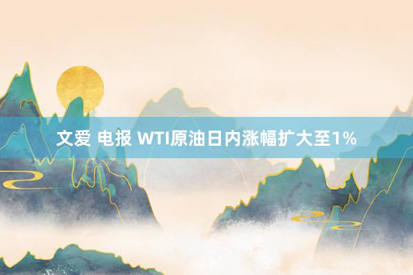 文爱 电报 WTI原油日内涨幅扩大至1%