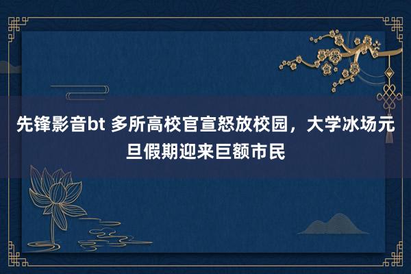 先锋影音bt 多所高校官宣怒放校园，大学冰场元旦假期迎来巨额市民